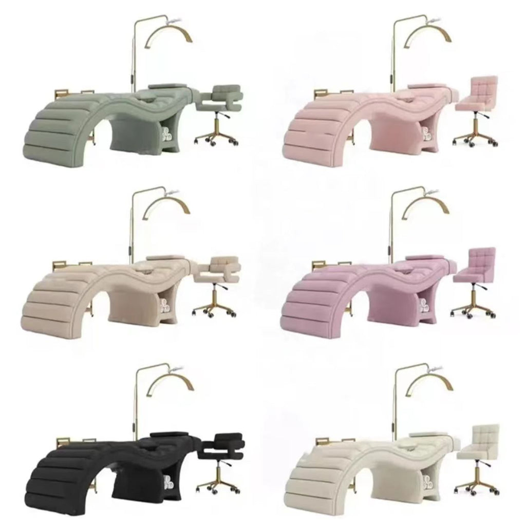 Curved Beauty Bed Combo with Towel Storage & Stool