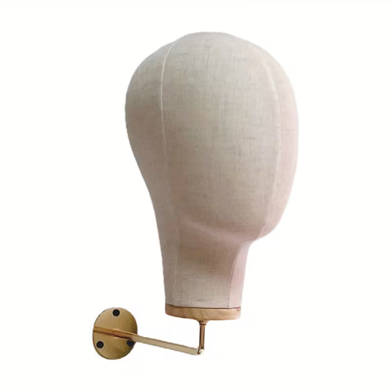 Fabric Wall-Mounted Mannequin Head Wig Display & Storage