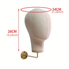 Fabric Wall-Mounted Mannequin Head Wig Display & Storage