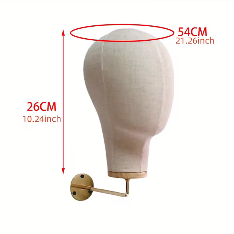 Fabric Wall-Mounted Mannequin Head Wig Display & Storage