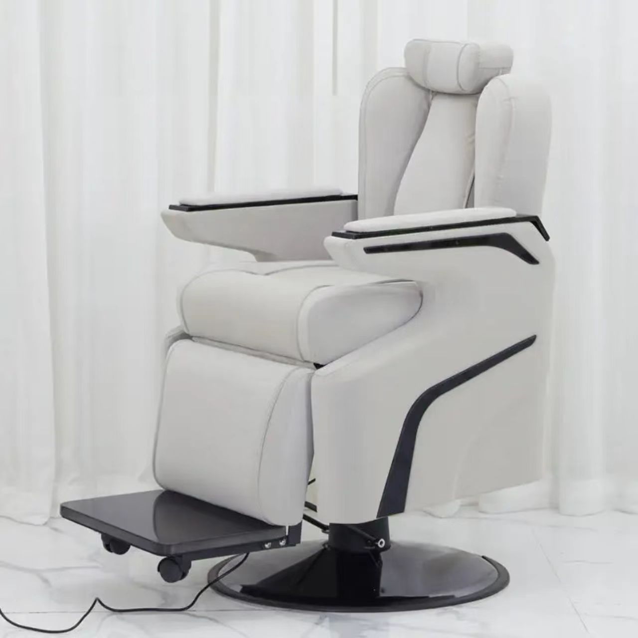 Leather Mechanical Styling & Barber Chair 360° Rotation A