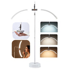 Floor-Mounted Moon Eyelash Lamp with Mirror & Phone Stand