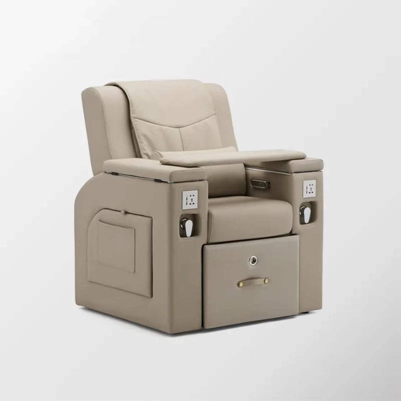 Adjustable Massage Pedicure Chair with Pedicure Bowl Storage