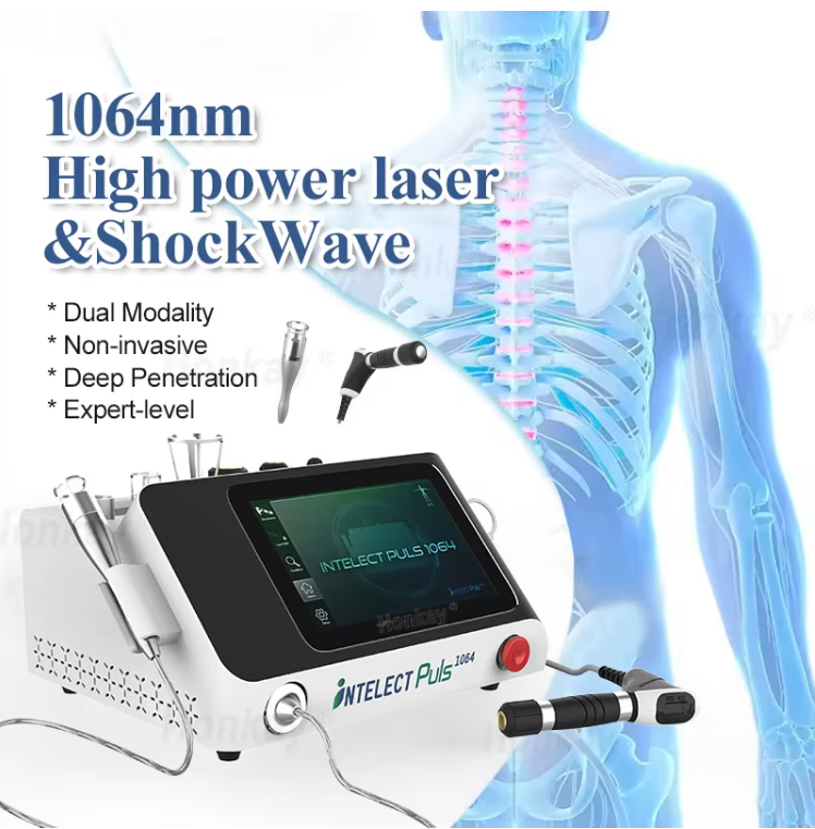 Professional 1064nm Laser & Shockwave Therapy Machine for Pain Relief & Rehabilitation