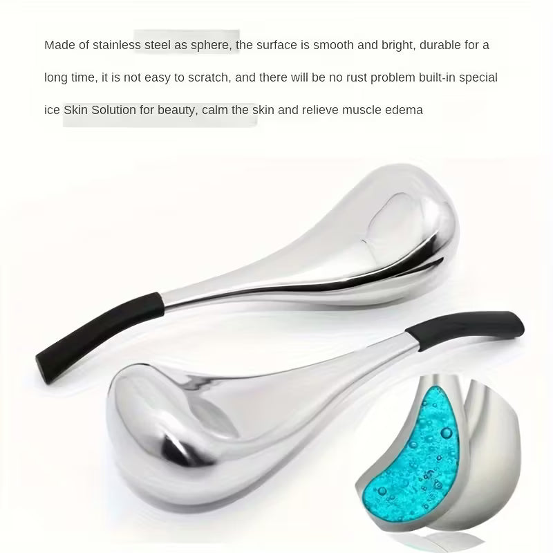 2pcs Reusable Facial & Eye Stainless Steel Facial Ice Balls Massager