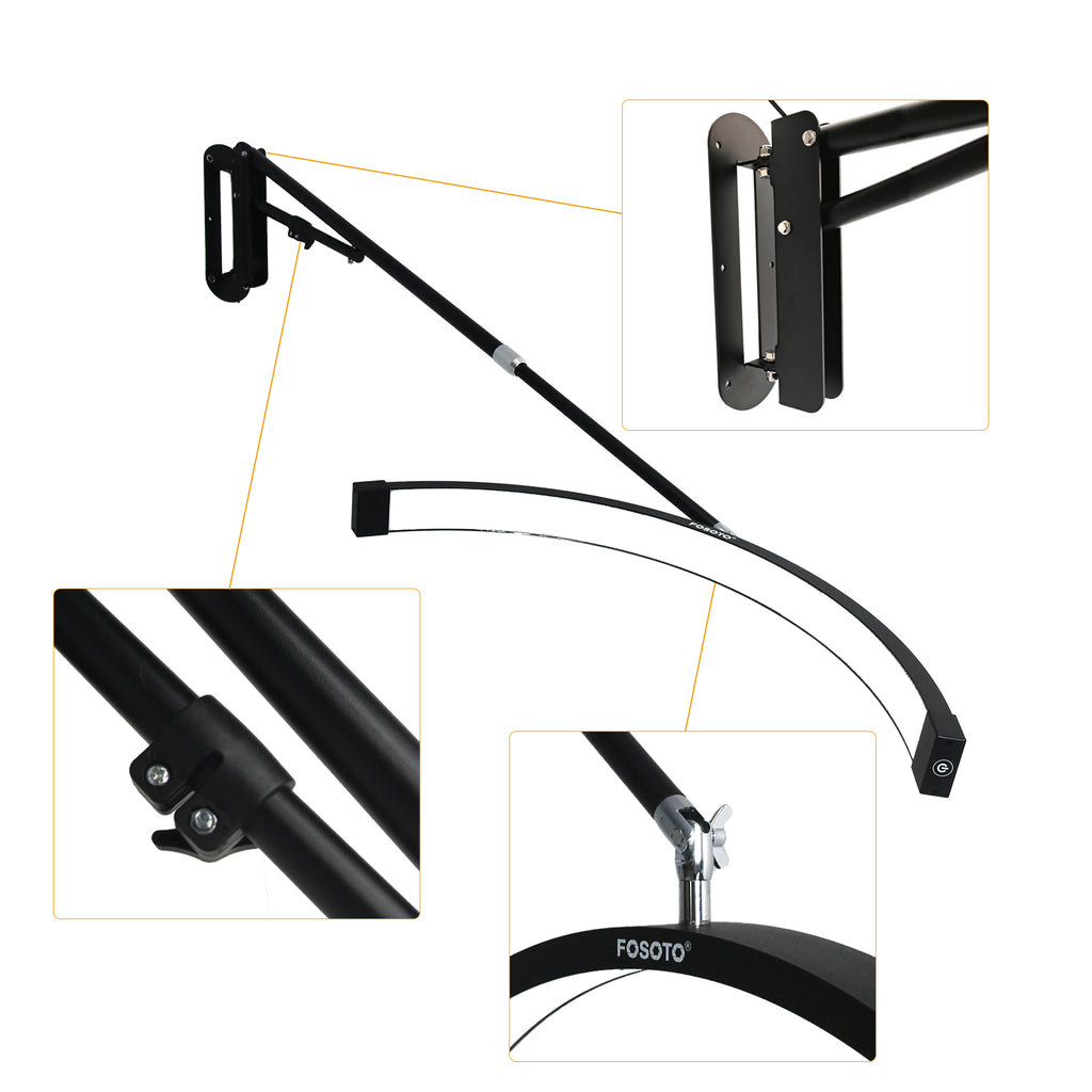 Wall Mounted Half Moon Light Manicure Lamp with Phone Stand