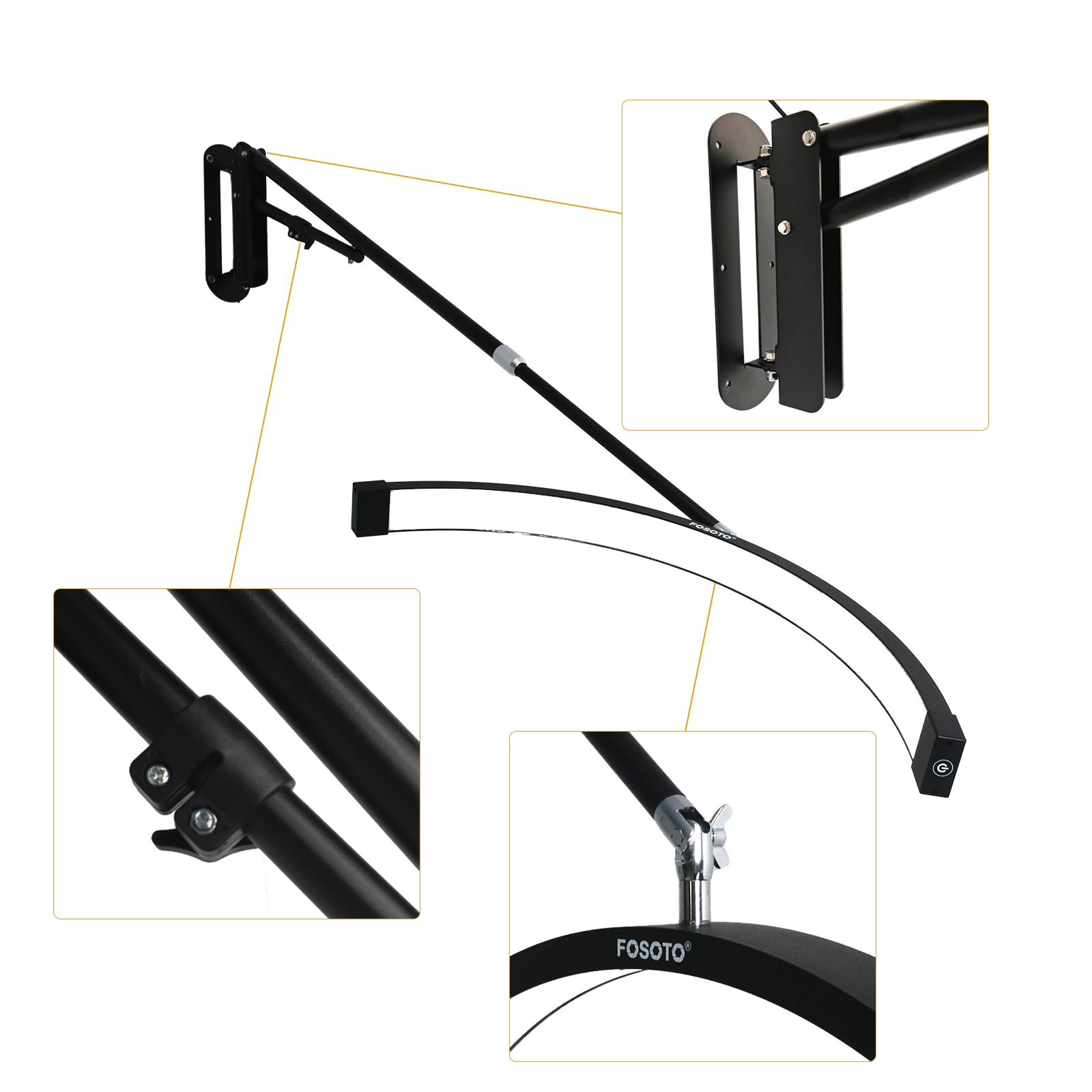 Wall Mounted Half Moon Light Manicure Lamp with Phone Stand