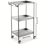 3-Tier Stainless Steel Salon/Spa Trolley with Wheels