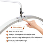 Floor-Mounted Moon Eyelash Lamp with Mirror & Phone Stand