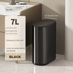 7L/1.85 Gallon Stainless Steel Oval Crevice Trash Can