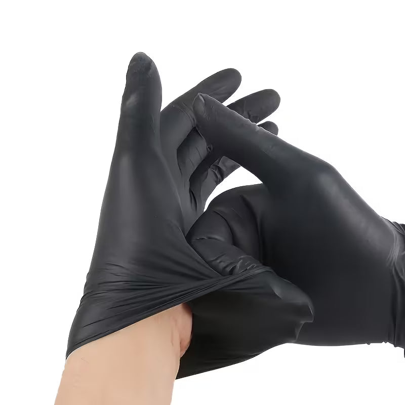 Professional Nitrile Gloves 1000 pcs - Waterproof & Dustproof (Black/White)