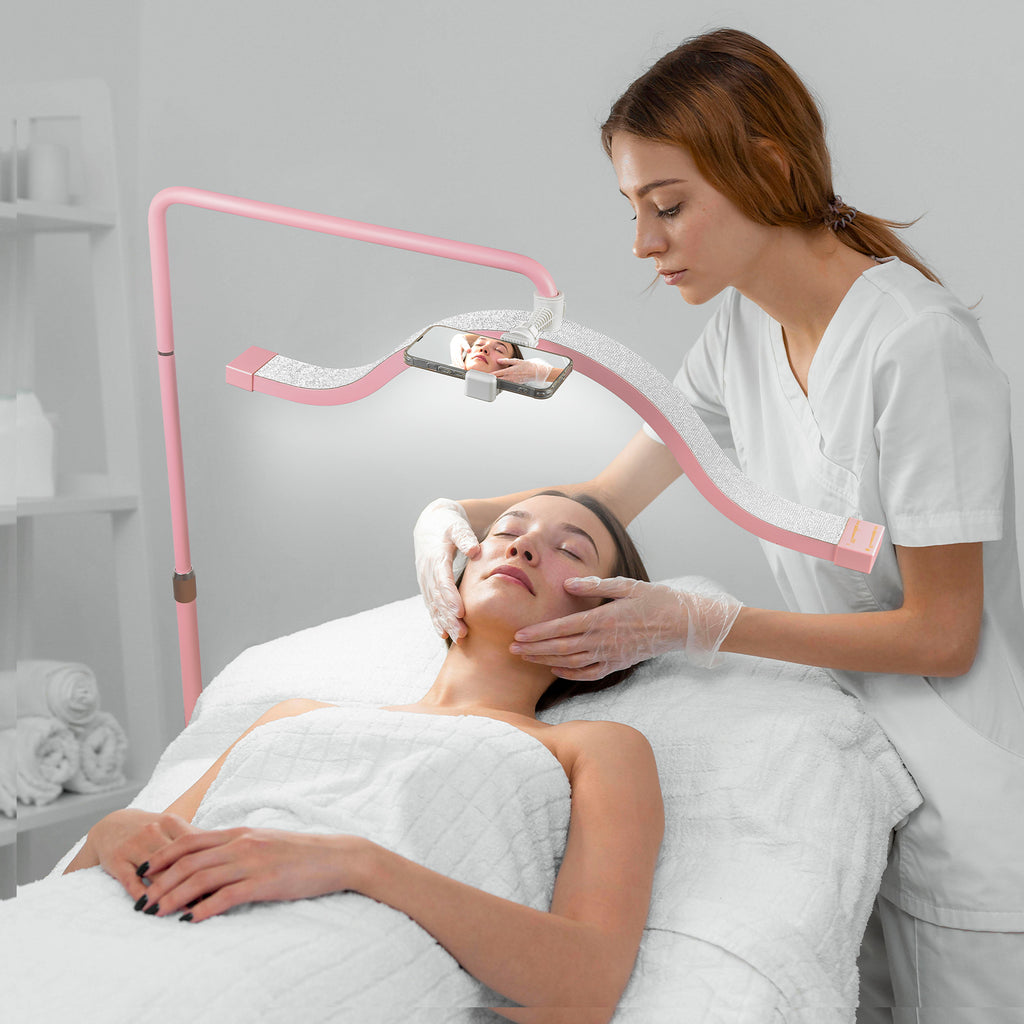 Floor Mounted Cloud Light Eyelash Lamp with Phone Stand