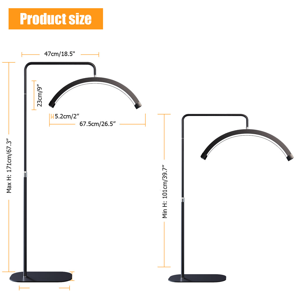 Floor Mounted Moon Light Eyelash Lamp with Phone Stand