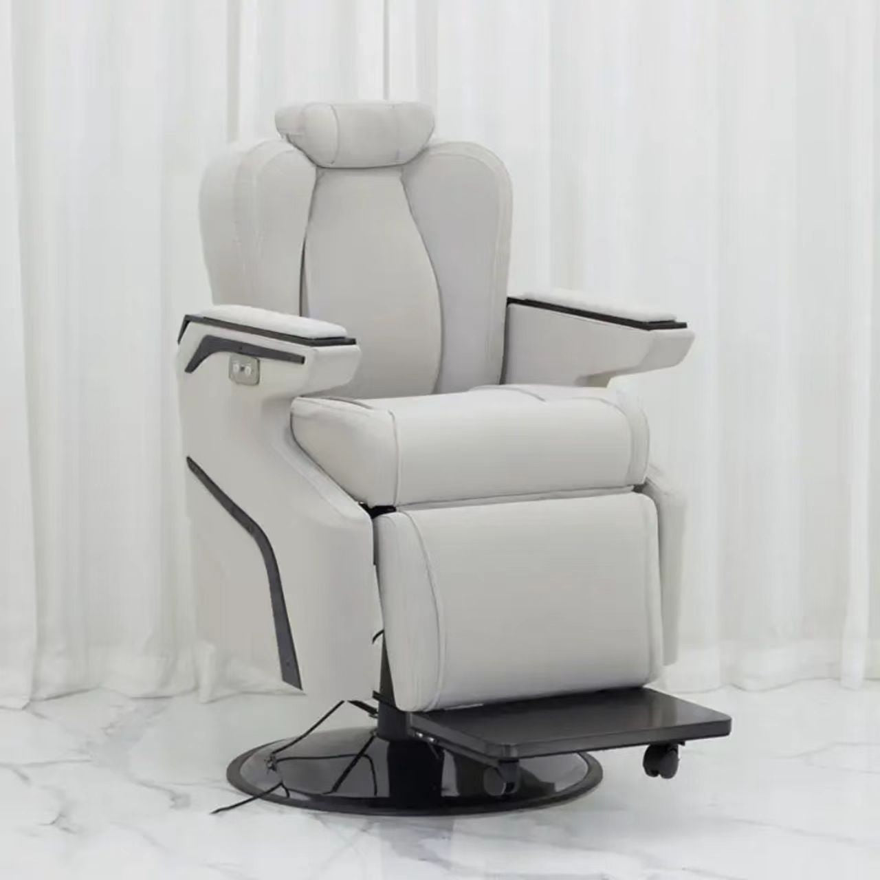 Leather Mechanical Styling & Barber Chair 360° Rotation A