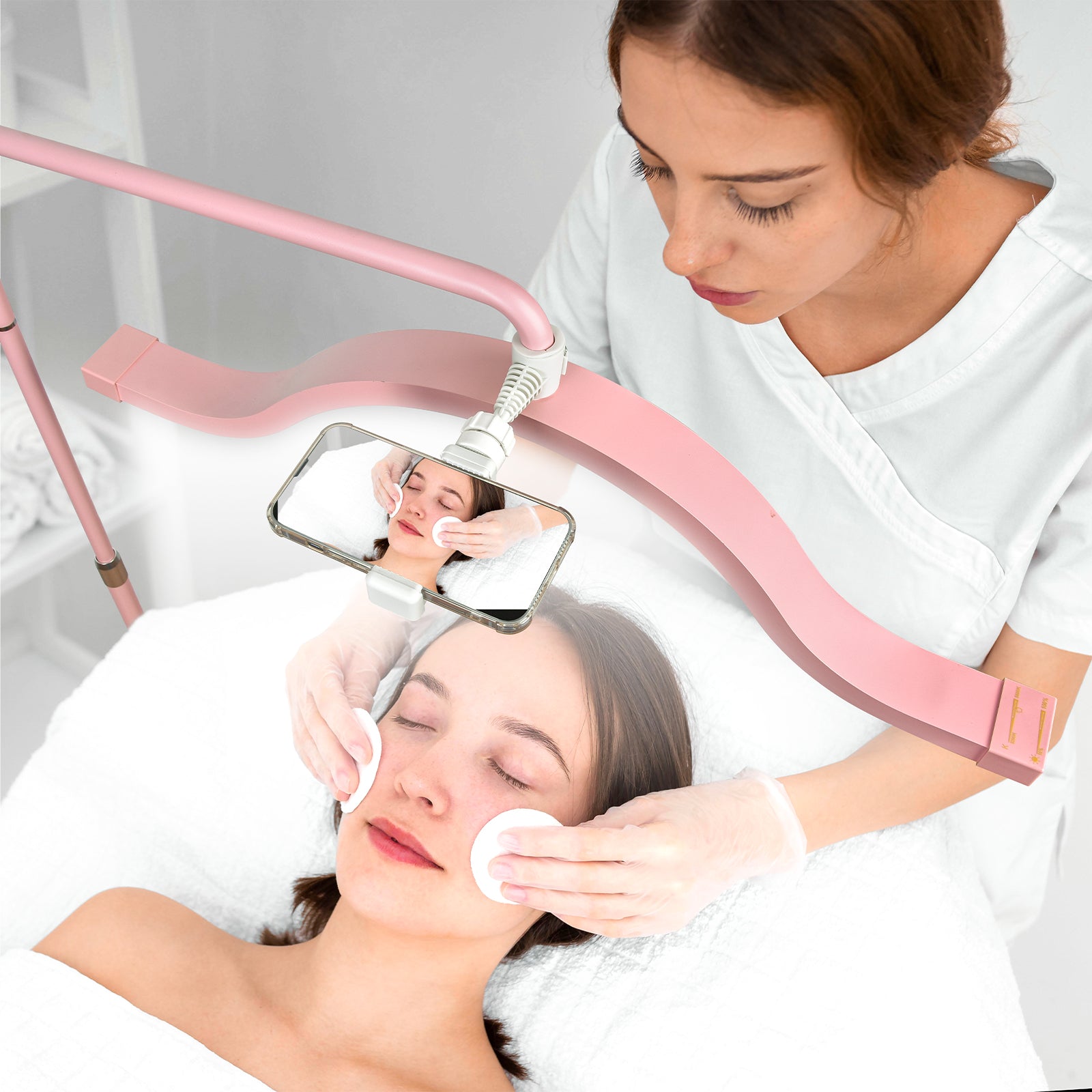 Floor Mounted Cloud Light Eyelash Lamp with Phone Stand