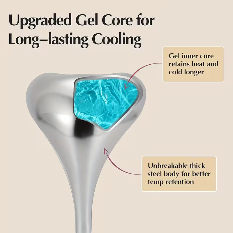 2pcs Reusable Facial & Eye Stainless Steel Facial Ice Contour Massager