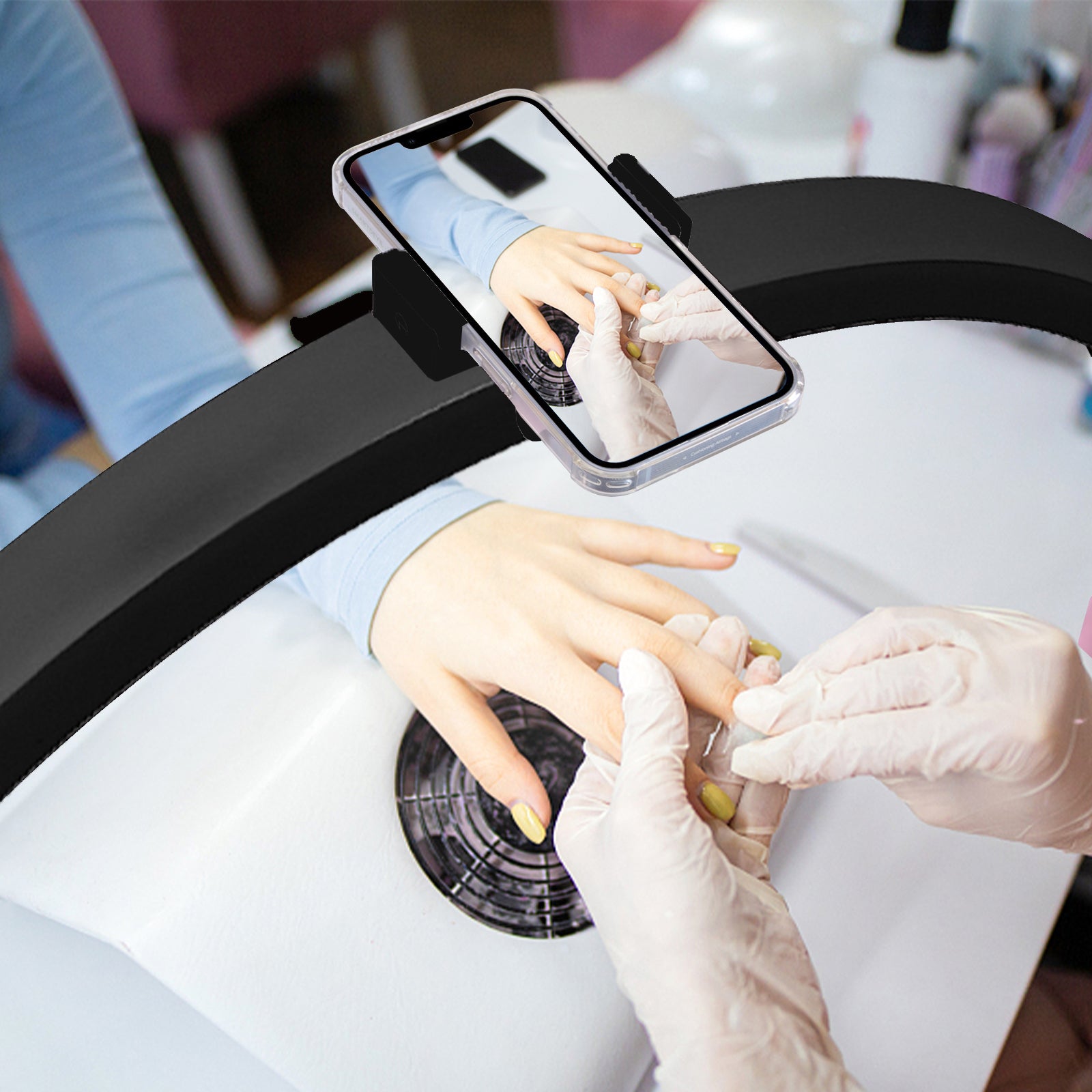 Table Moon Light Manicure Lamp with Phone Stand