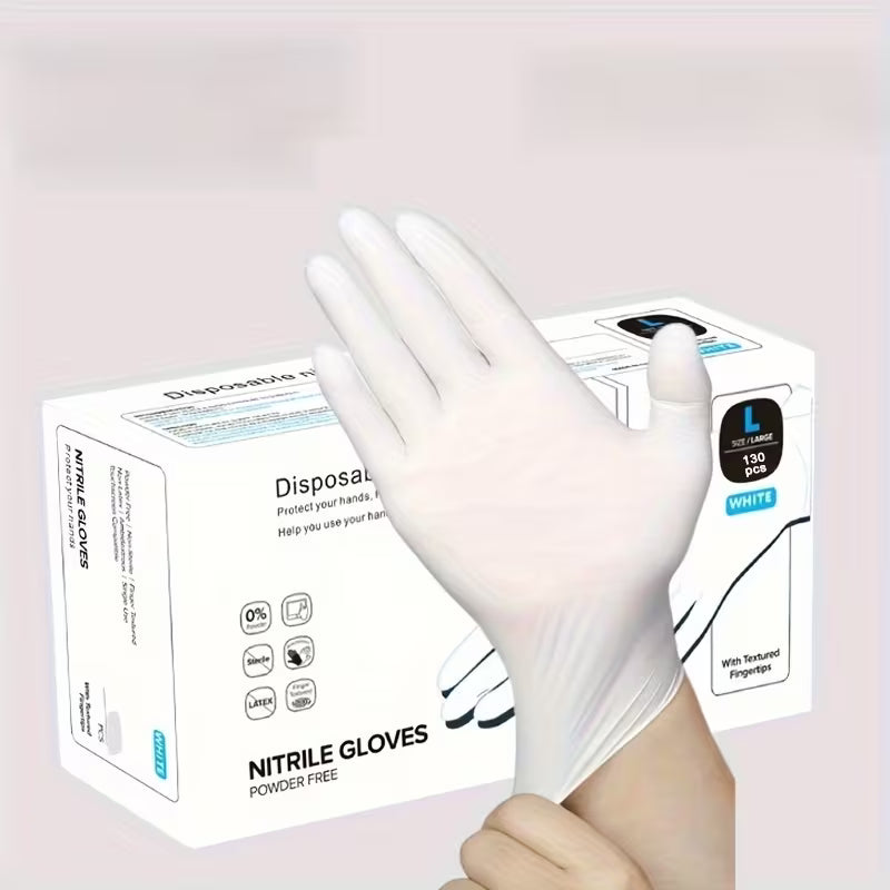 Professional Nitrile Gloves 1000 pcs - Waterproof & Dustproof (Black/White)