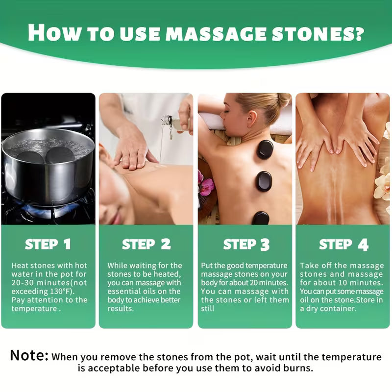 5pcs Black Basalt Hot Stone Massager Stones