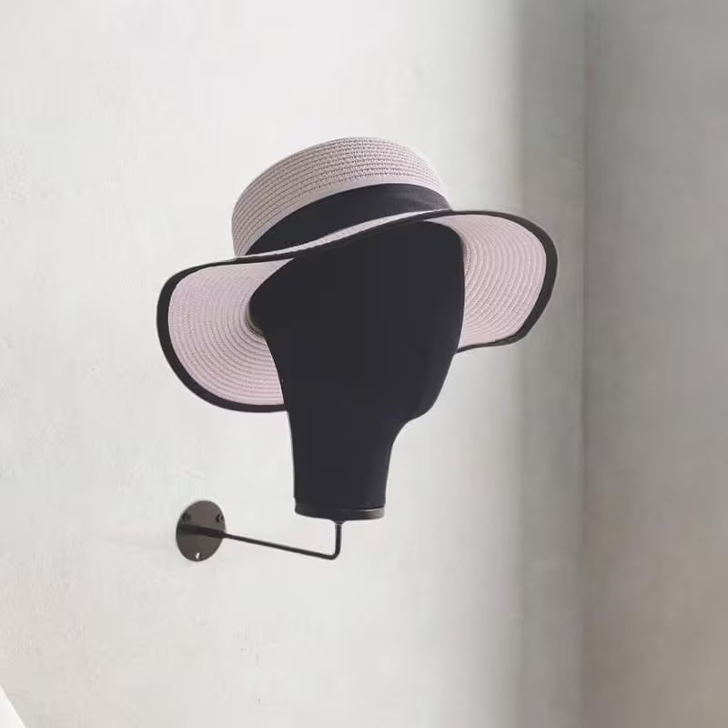 Fabric Wall-Mounted Mannequin Head Wig Display & Storage