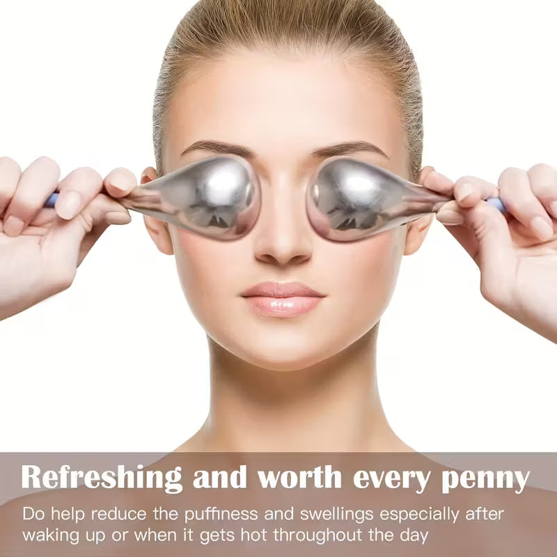 2pcs Reusable Facial & Eye Stainless Steel Facial Ice Balls Massager