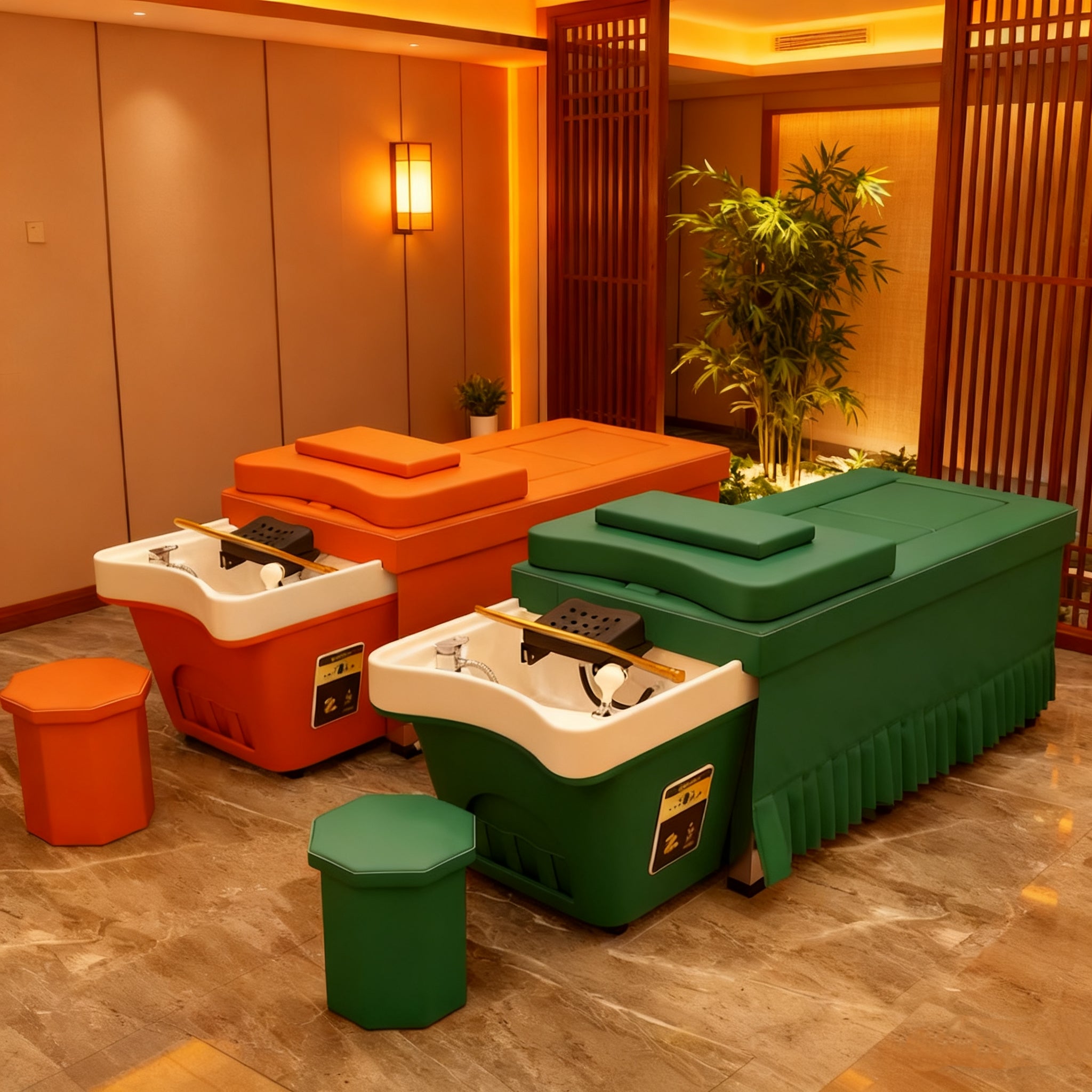 Thai Adjustable Combo Massage, Moxibustion & Shampoo/Hair Wash Bed