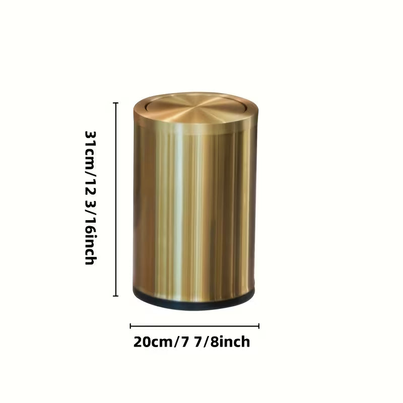 Golden Light Small Stainless Steel Flip-Top Trash Can