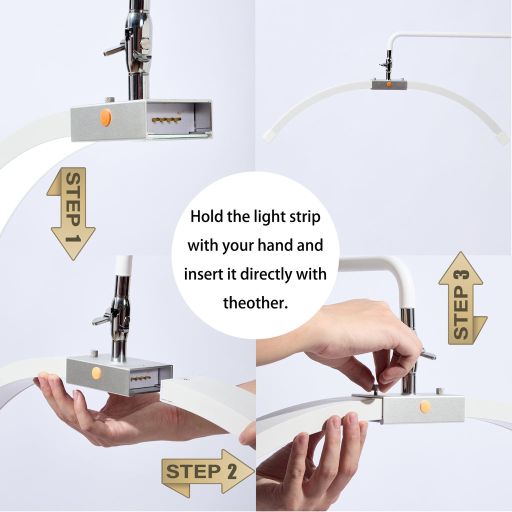 Floor-Mounted Moon Eyelash Lamp with Mirror & Phone Stand