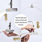 Floor-Mounted Moon Eyelash Lamp with Mirror & Phone Stand