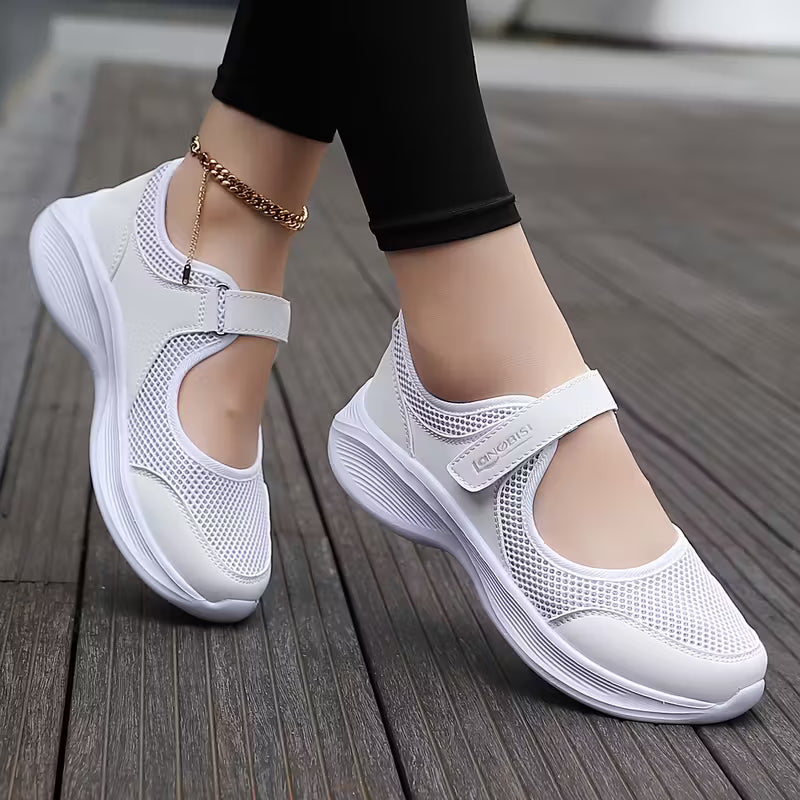 Women’s Casual Breathable Mesh Slip-On Loafers, Comfortable Flat Shoes
