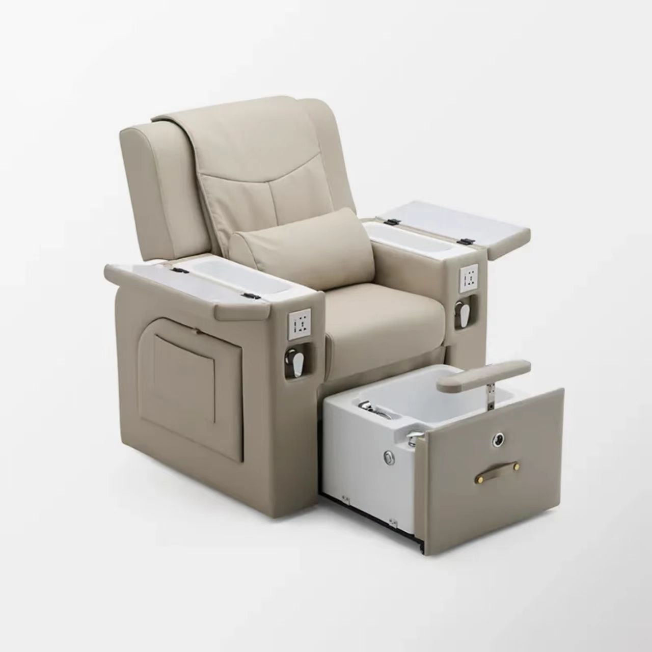 Adjustable Massage Pedicure Chair with Pedicure Bowl Storage
