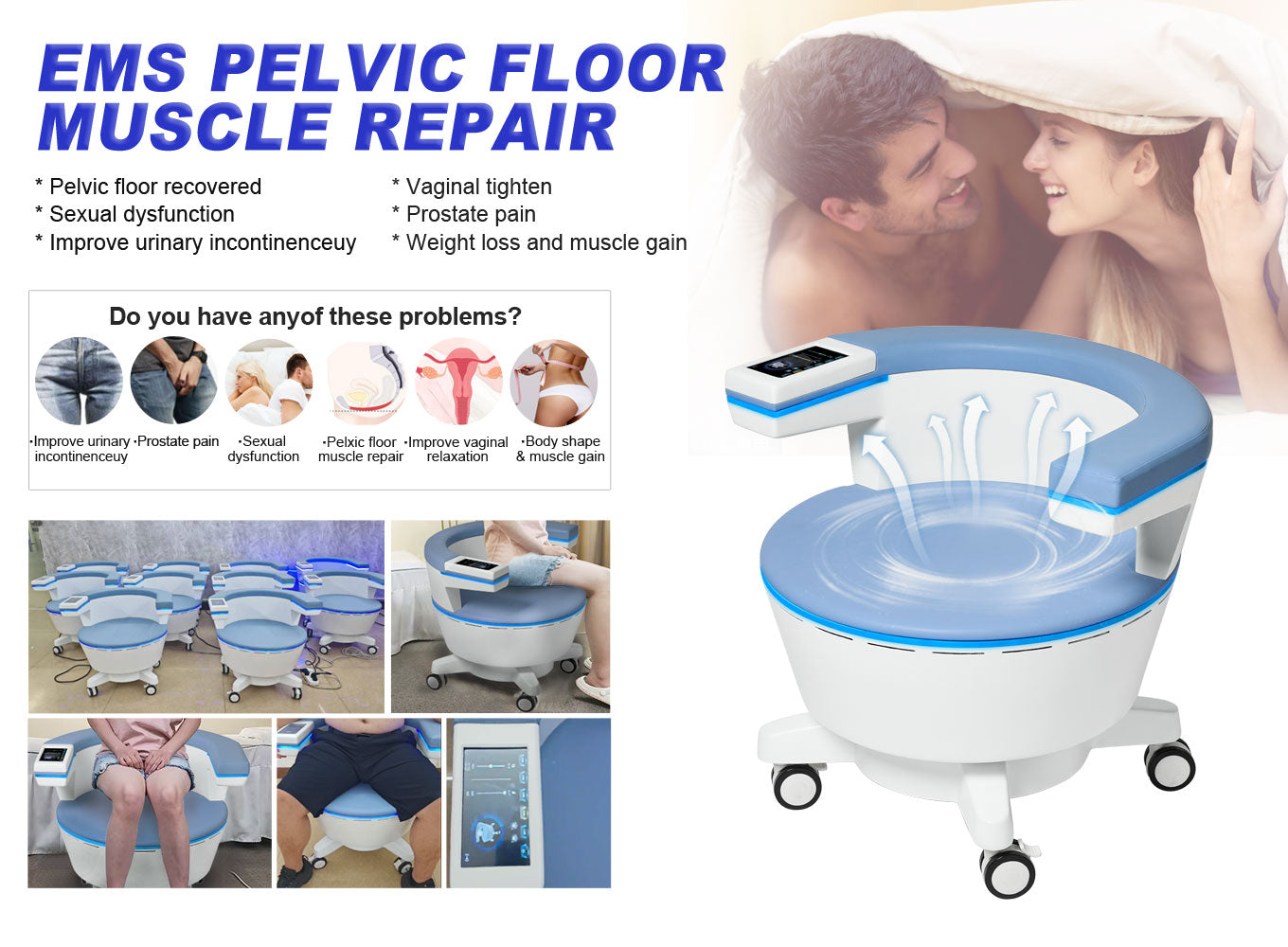 Professional EMS Pelvic Floor Chair for Urinary Incontinence & Pelvic Health