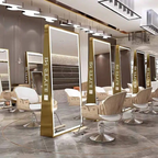 Professional Full-Length LED Mirror with Logo Customization and Sockets for Salons