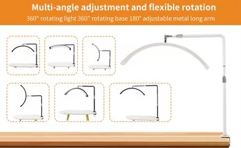 Professional Half Moon LED Clip Light for Lash Extensions and Nail Art