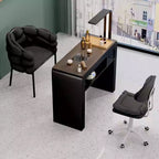 Luxury Single-Seater Manicure Table - LED Light, Extractor Fan & Storage for Nail Salons | Luxe Salon Equipment