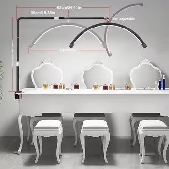 Professional Half Moon LED Clip Light for Lash Extensions and Nail Art