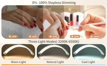 Professional Half Moon LED Clip Light for Lash Extensions and Nail Art