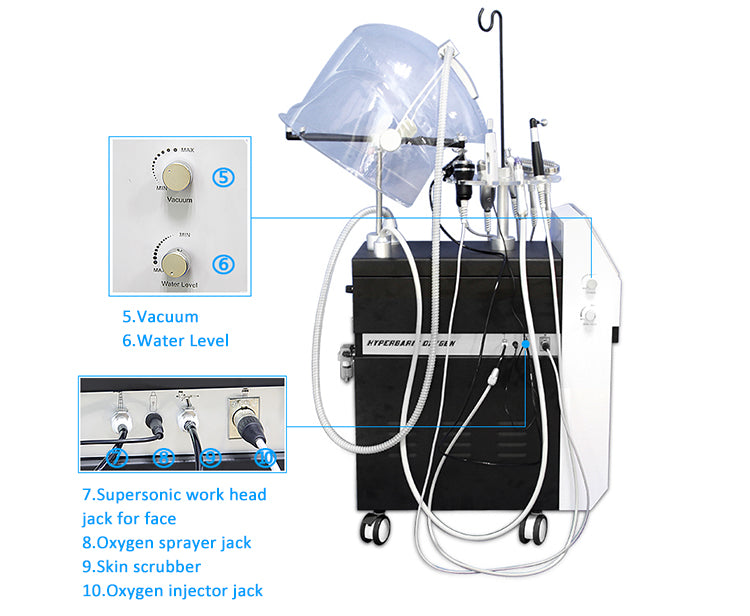 Professional 10-in-1 Hyperbaric Oxygen Facial Machine for Deep Hydration & Skin Rejuvenation