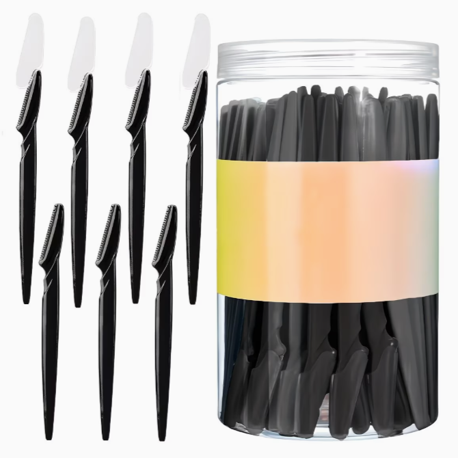 Non-Irritating Stainless Steel Facial Razors for Men & Women - Black