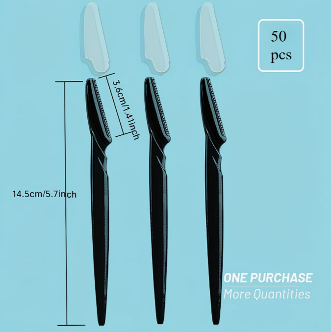 Non-Irritating Stainless Steel Facial Razors for Men & Women - Black