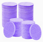 110pcs Compressed Facial Sponges - Disposable Natural Round Soft Pads | Multicolour