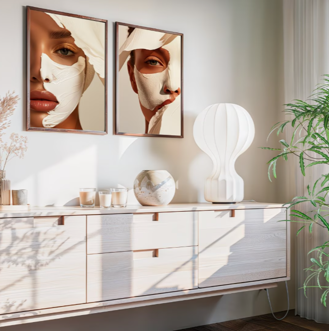 2pcs Unframed Beauty Salon Wall Art Set