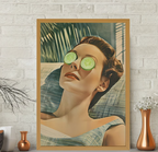 1pc Unframed Vintage Spa Art Print