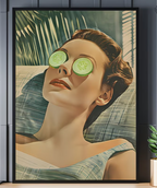 1pc Unframed Vintage Spa Art Print