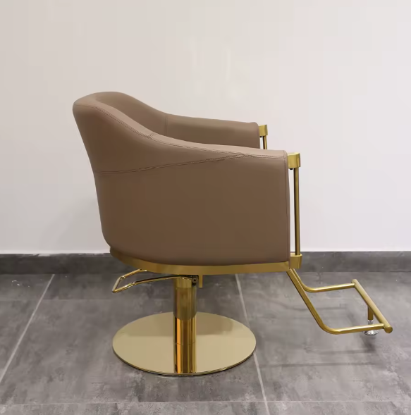 Modern Gold Metal Hydraulic Reclining Styling Chair