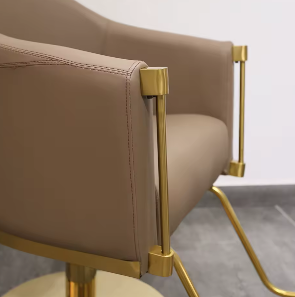 Modern Gold Metal Hydraulic Reclining Styling Chair