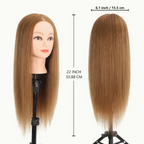 Genuine Human Hair Training Mannequin Head with Clamp Holder — Hairdressing & Cosmetology Practice