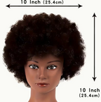 Kinky Afro Curly Human Hair Mannequin Head — Cosmetology Training Doll for Braiding, Styling & Cutting Practice