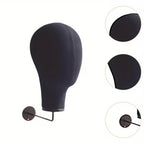 Fabric Wall-Mounted Mannequin Head Wig Display & Storage