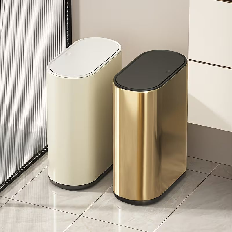 7L/1.85 Gallon Stainless Steel Oval Crevice Trash Can